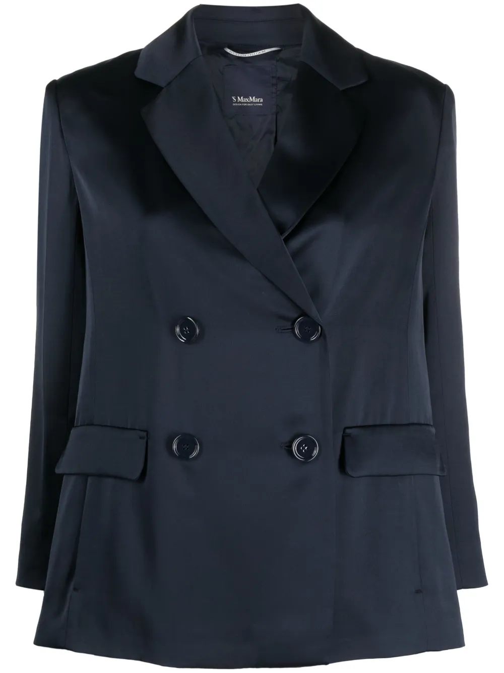 'S Max Mara Colbert met dubbele rij knopen Blauw