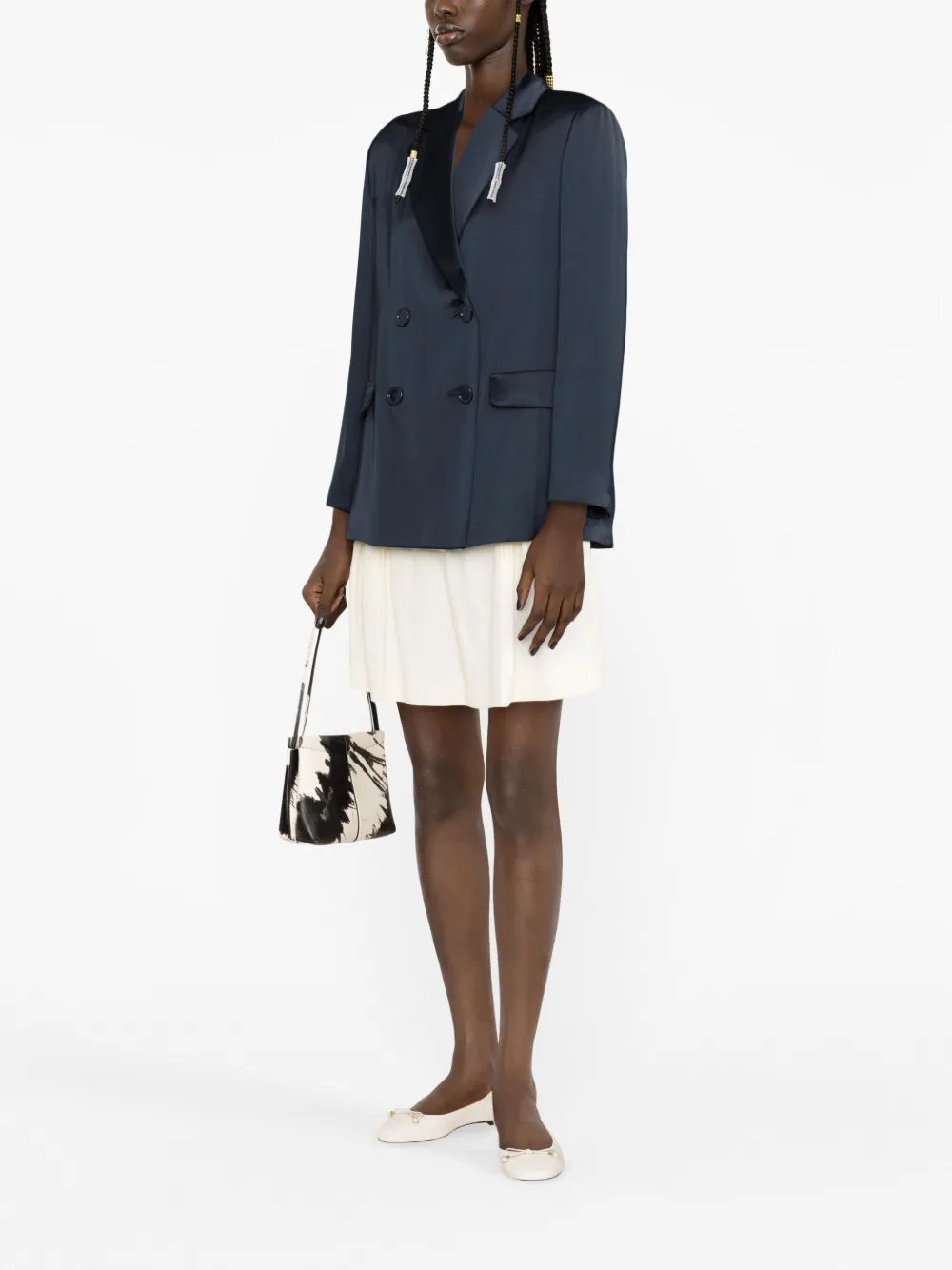 'S Max Mara Colbert met dubbele rij knopen Blauw