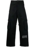 44 LABEL GROUP logo-patch cotton cargo pants - Black