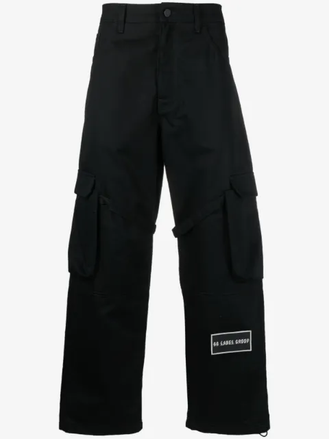 44 LABEL GROUP logo-patch cotton cargo pants