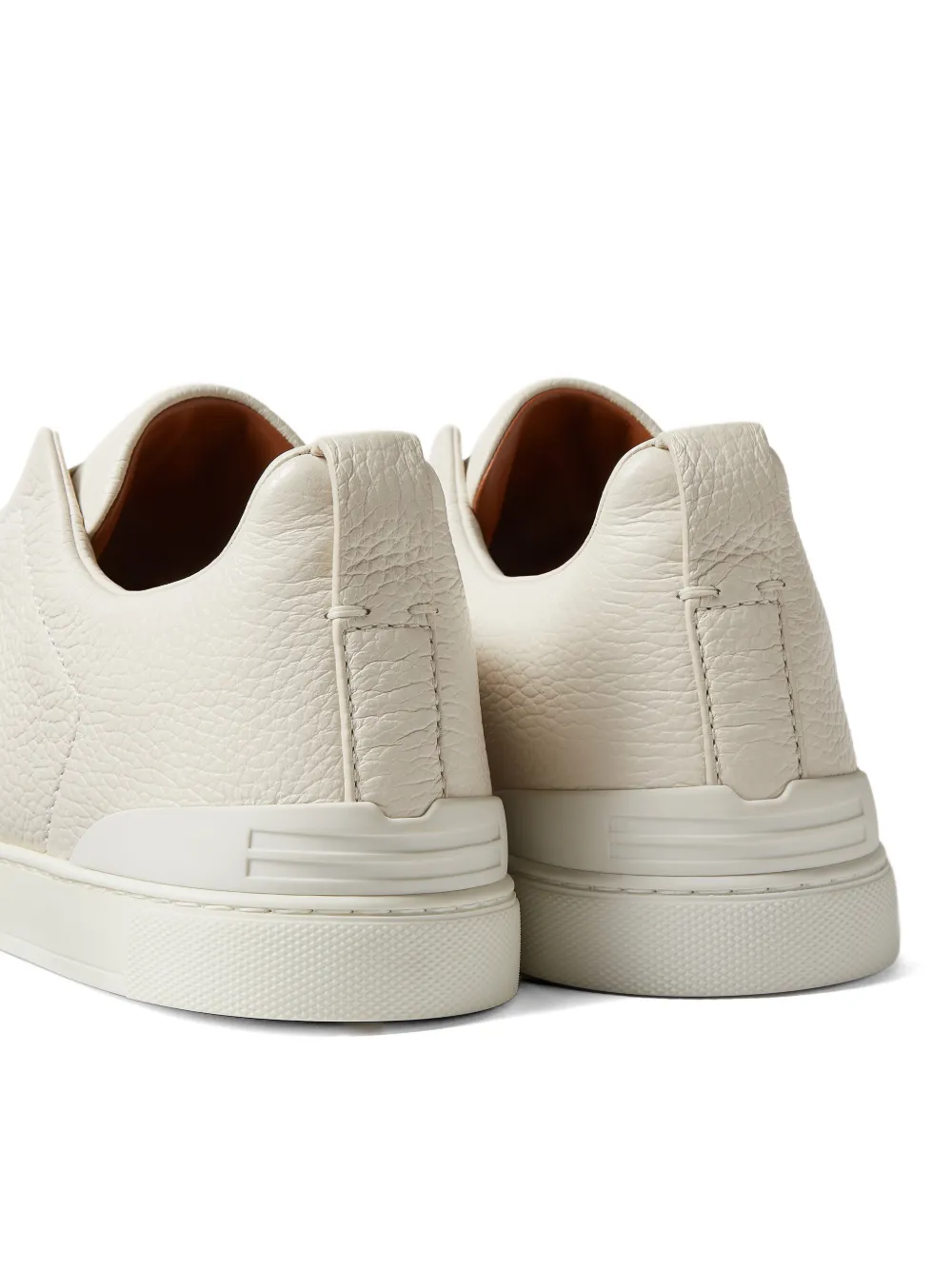 Zegna Triple Stitch sneakers met ronde neus Beige