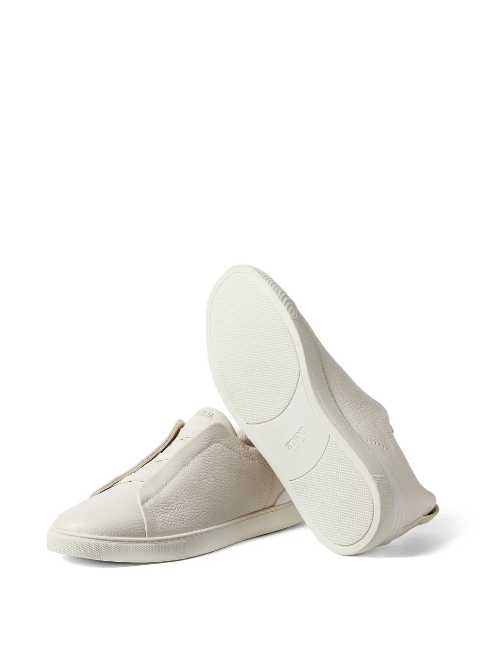 Zegna Triple Stitch sneakers met ronde neus Beige