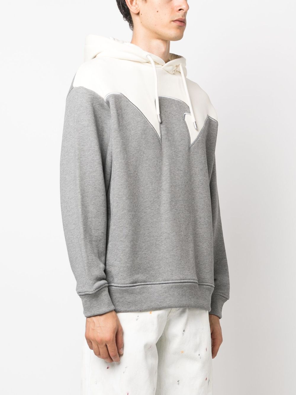 Emporio Armani panelled cotton hoodie Men