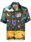 Palm Angels Starry Night bowling shirt - Black