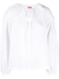 Kenzo ruffled-collar long-sleeved cotton shirt - White