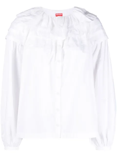 Kenzo ruffled-collar long-sleeved cotton shirt Women