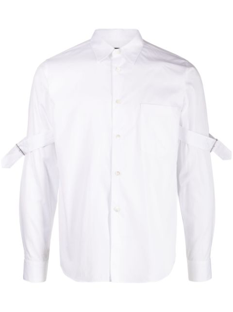 Black Comme Des Garcons elbow-buckle detailed cotton shirt Men