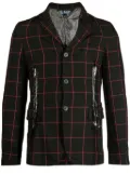 Black Comme Des Garçons check-pattern notched-lapels blazer