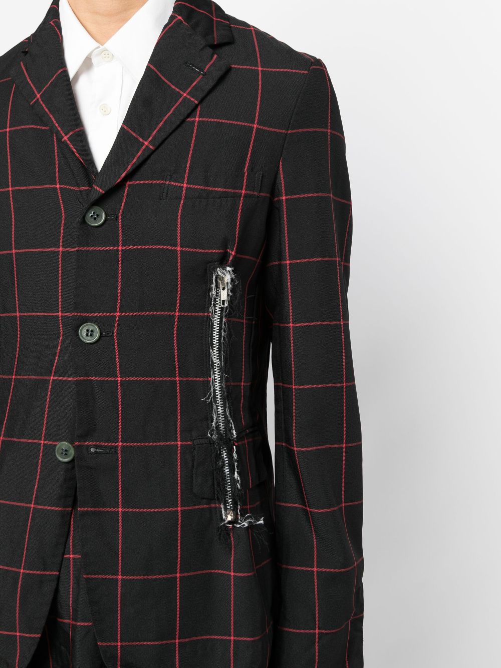 Black Comme Des Garcons check-pattern notched-lapels blazer Men