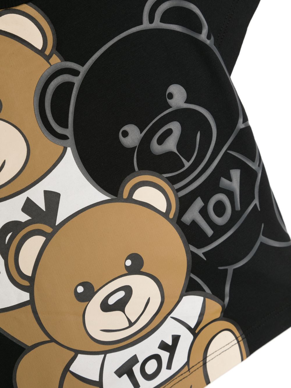 Shop Moschino Teddy-bear Print Cotton T-shirt In Black