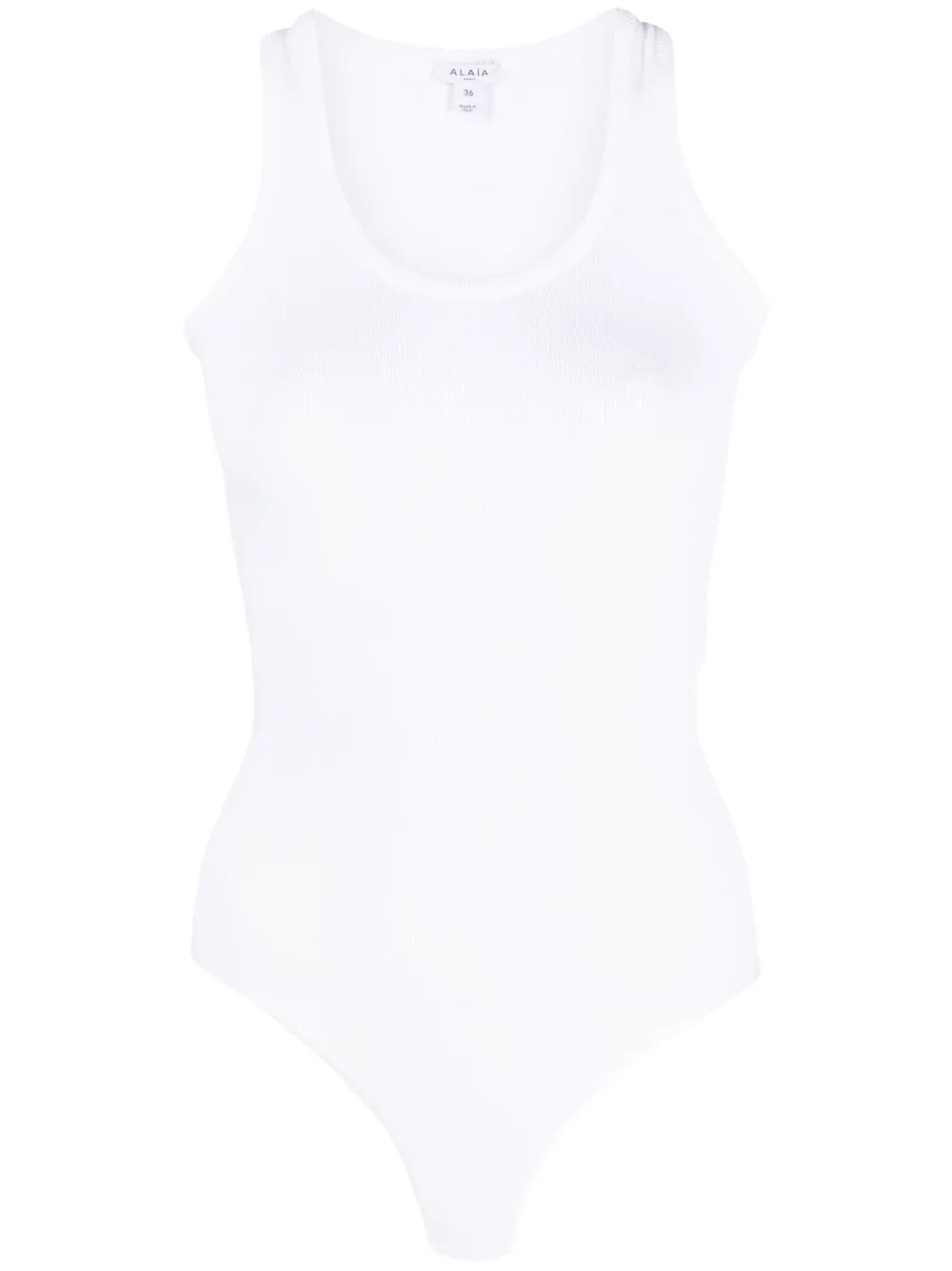 Alaïa scoop-neck ribbed-knit bodysuit | White | Image 1