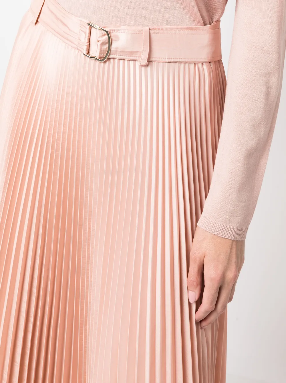 Max Mara A-line Pleated Midi Skirt In Pink
