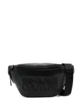 Versace Jeans Couture logo-lettering grained belt bag - Black