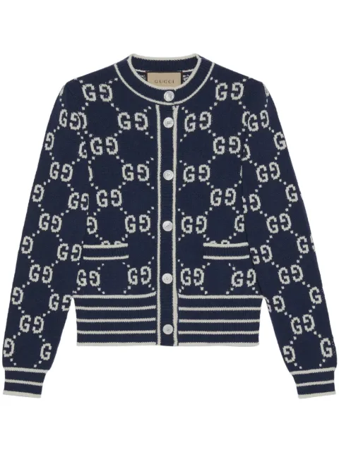 Gucci Double G logo jacquard cardigan