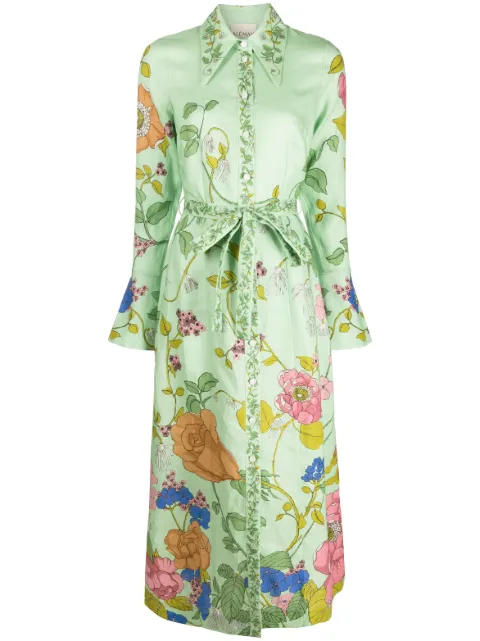 ALEMAIS Olivia floral-print linen shirtdress