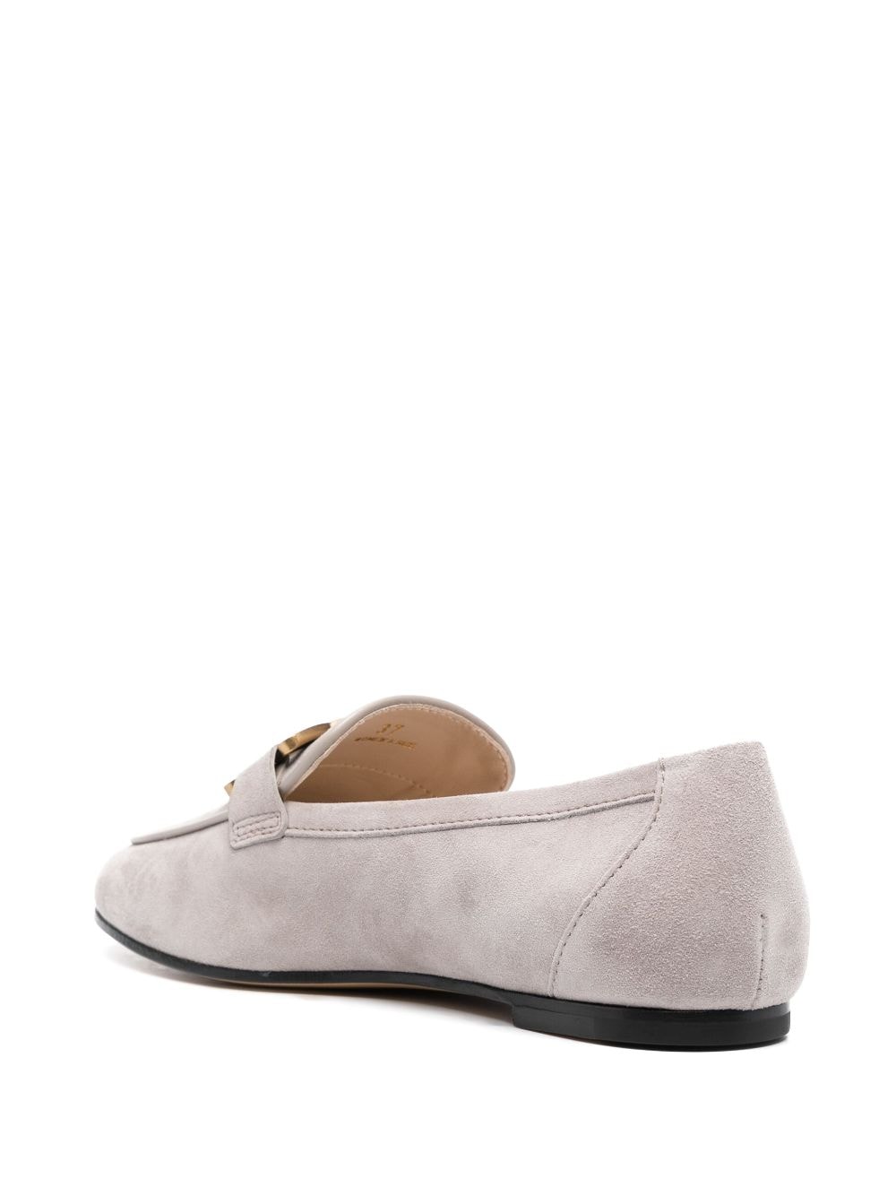 Shop Tod's Flat Suede Loafers In Grau