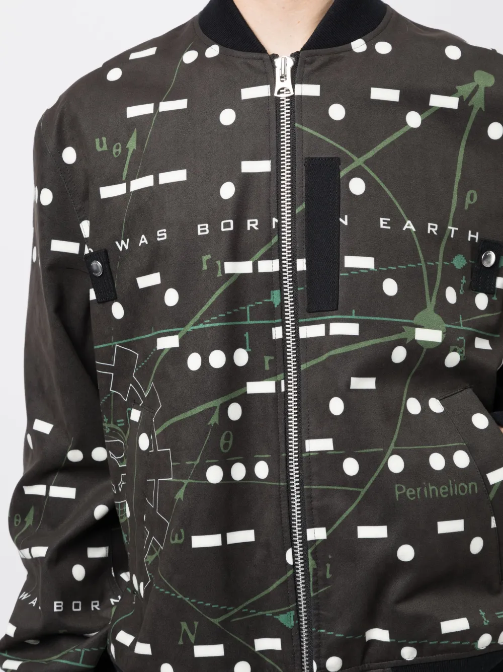 Shop Sacai Interstellar Graphic-print Bomber Jacket In Black