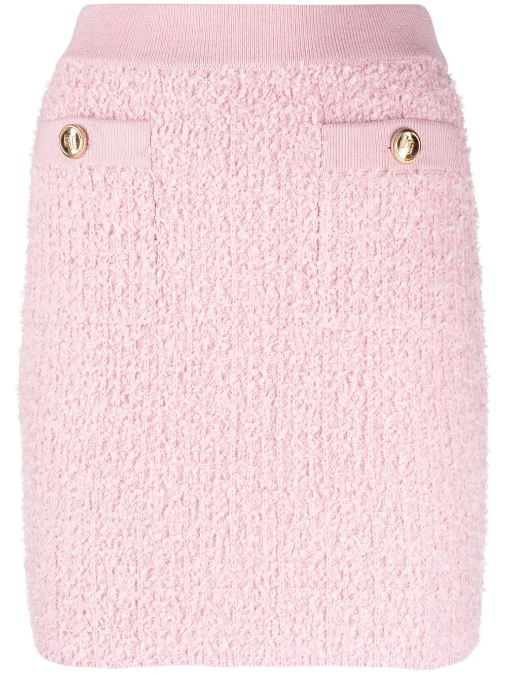 Elisabetta Franchi High-rise Knitted Miniskirt In Pink