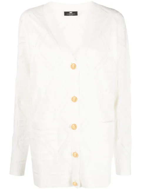 Elisabetta Franchi logo-embossed knitted cardigan
