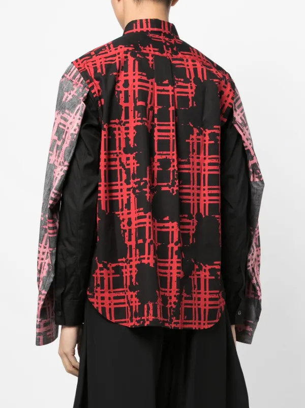 Black Comme Des Garçons graphic-print Cotton Shirt | Red | FARFETCH