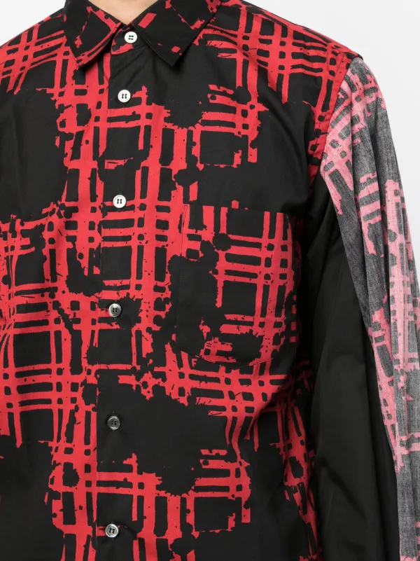Black Comme Des Garçons graphic-print Cotton Shirt | Red | FARFETCH