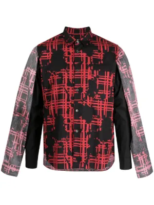 Black Comme Des Garçons チェック シャツ | レッド | FARFETCH JP