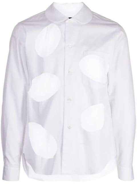 Black Comme Des Garçons camisa con detalle de aberturas