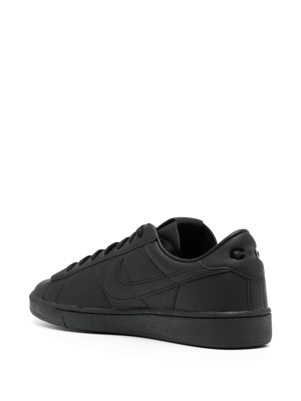 Shop Black Comme Des Garçons X Nike Lace-up Leather Sneakers In Black