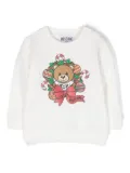 Moschino Kids Teddy Bear-motif glitter-detail sweatshirt - White