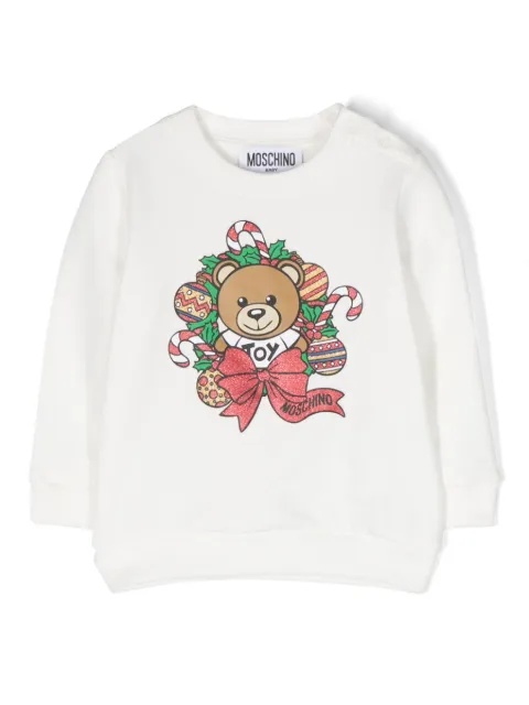 Moschino Kids Teddy Bear-motif glitter-detail sweatshirt