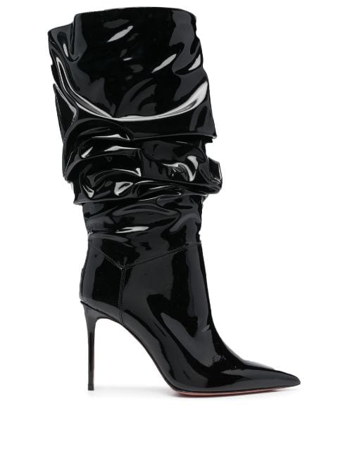 Amina Muaddi Jahleel 95mm leather boots 