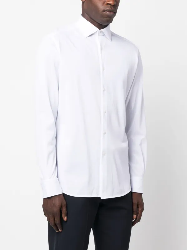 Zegna long-sleeve Cotton Shirt | White | FARFETCH