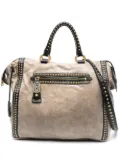 Prada Pre-Owned 2010s stud-embellished zipped two-way bag - Neutrals