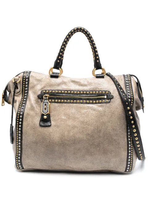 Prada Pre-Owned 2010s stud-embellished zipped two-way bag