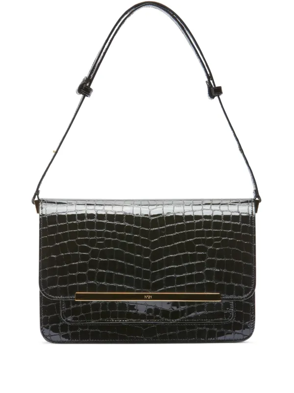 Croc black shoulder discount bag