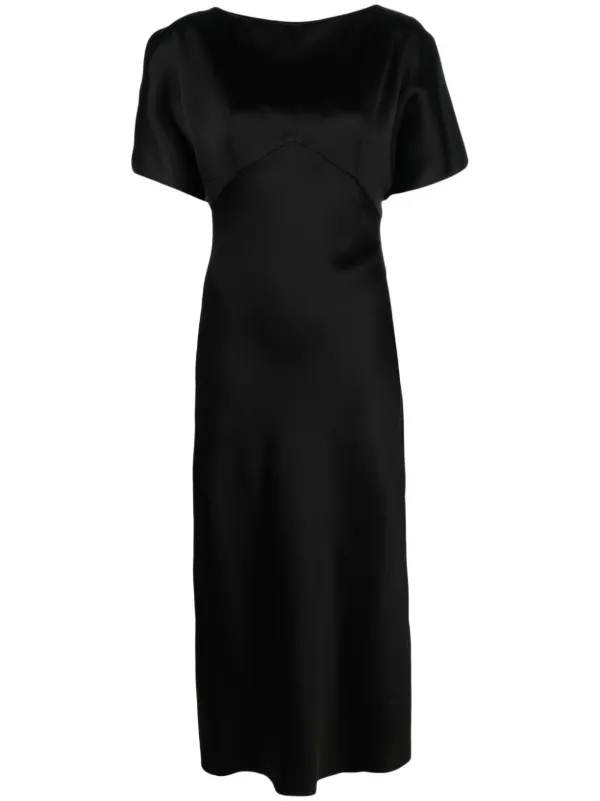 N 21 boat neck Satin Midi Dress Black FARFETCH CA