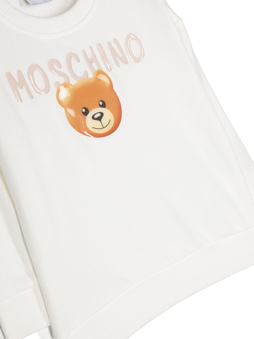 Shop Moschino Teddy Bear-motif Jersey-fleece Sweatshirt In White