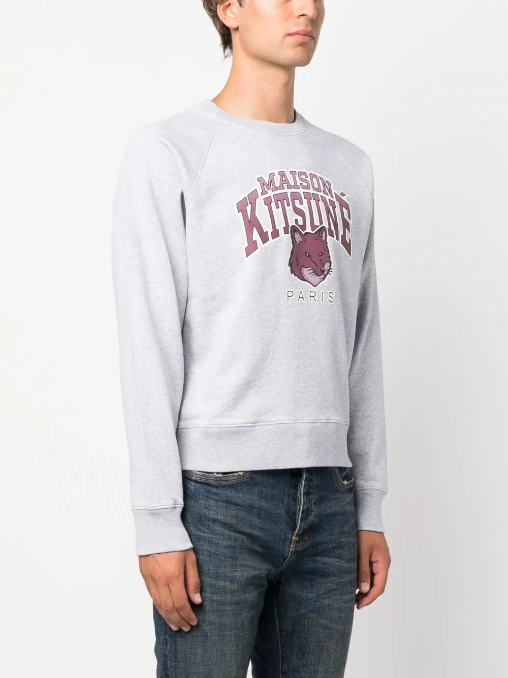 Maison Kitsune logo-print cotton sweatshirt Men