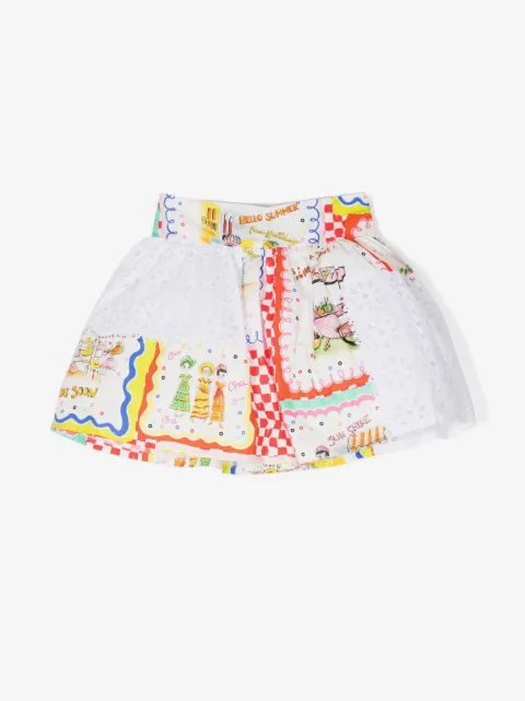 Simonetta falda acampanada con diseño de paneles