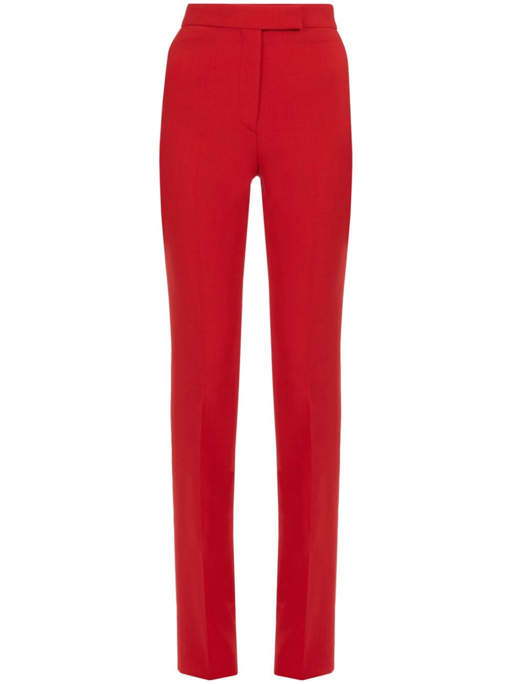 straight-leg wool tailored trousers