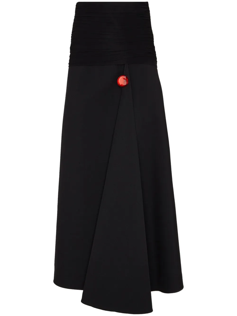 Ferragamo gemstone-detail A-line wool skirt - Nero