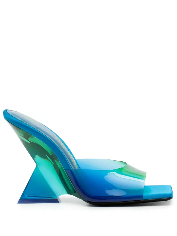 The Attico Cheope 105mm Gradient-effect Mules in Blue