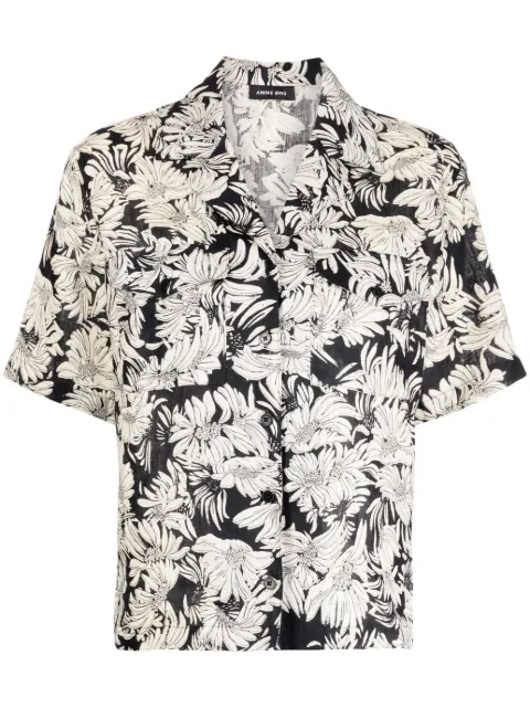 ANINE BING floral-print linen shirt