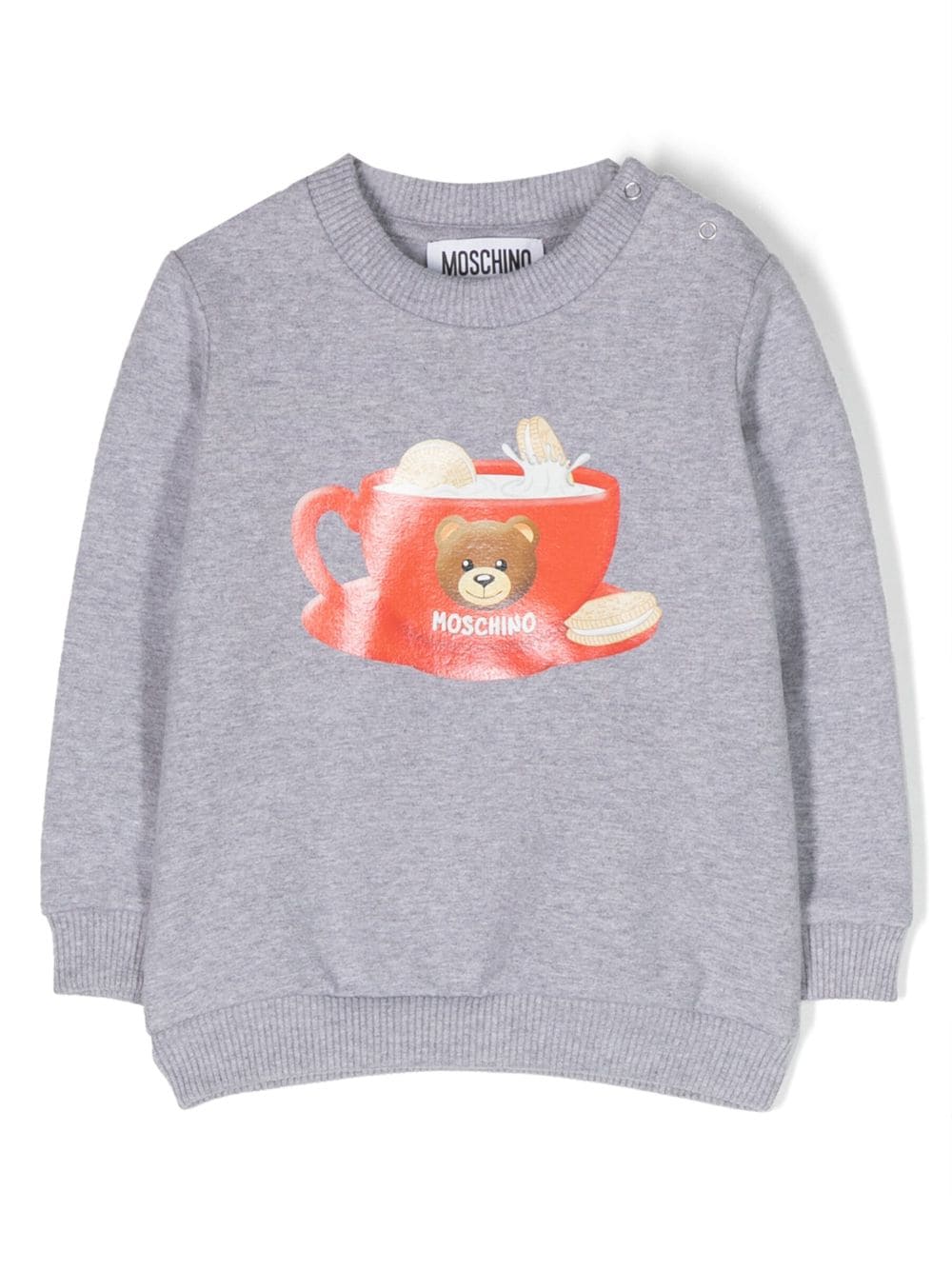 Moschino Kids Teddy Bear-motif jersey-fleece sweatshirt - Grey
