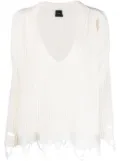 PINKO distressed knitted jumper - White