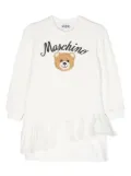 Moschino Kids Teddy Bear ruffled dress - White