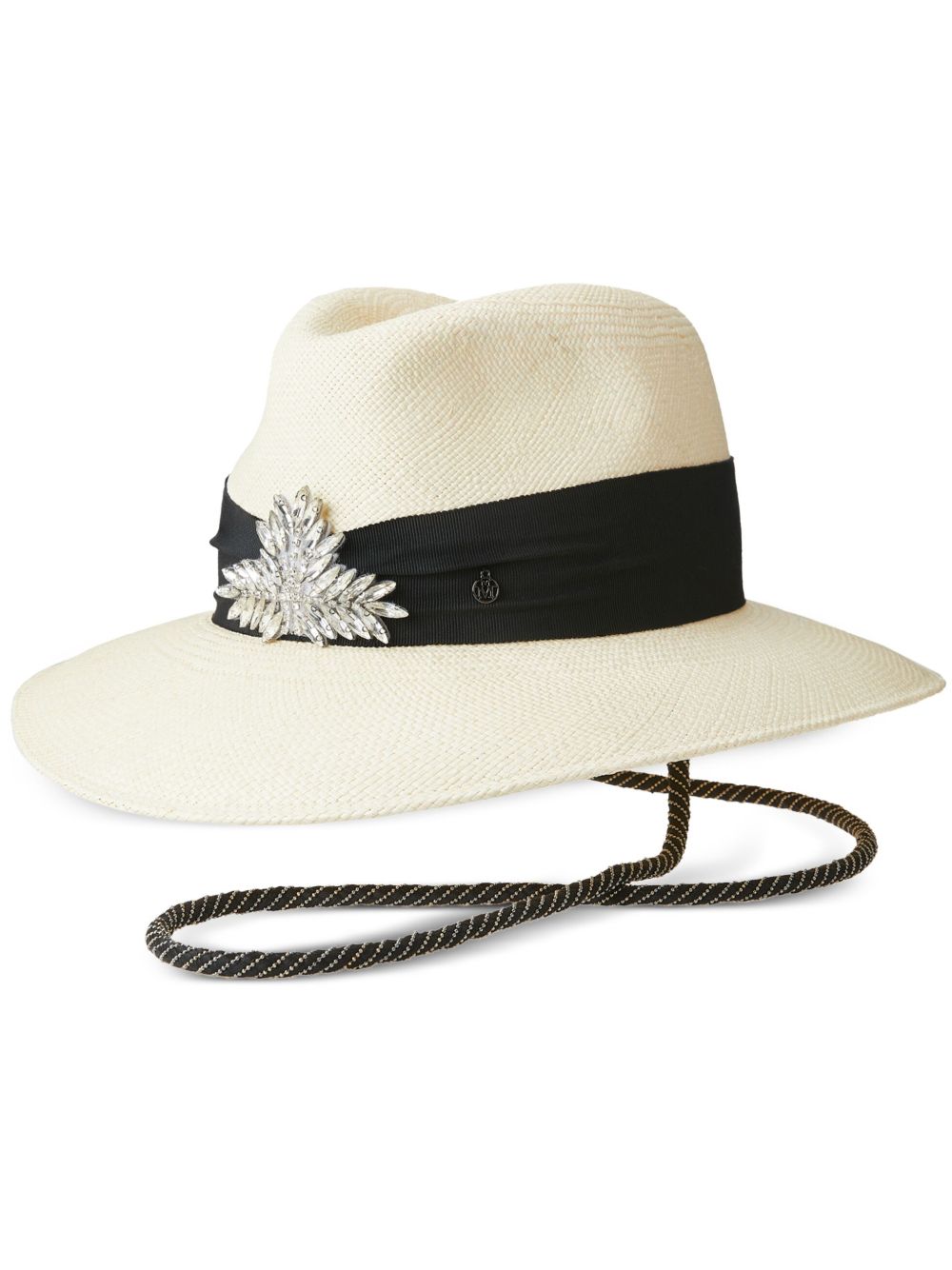 Maison Michel Henrietta crystal-embellished fedora - Neutrals