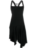 Blumarine lace-up asymmetric short dress - Black
