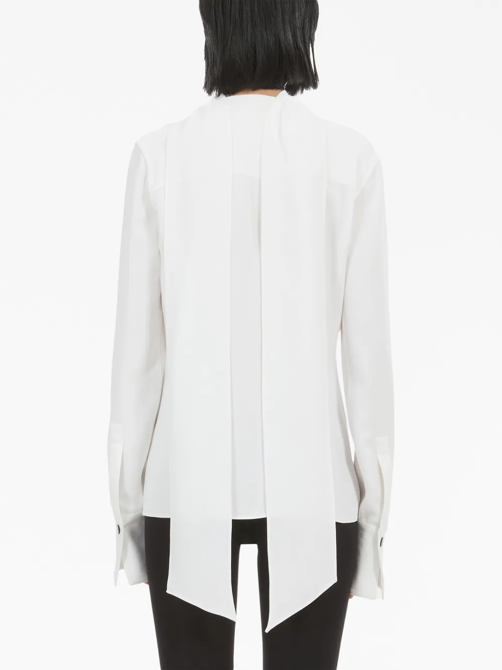 Ferragamo Viscose Blouse With Sash Collar In White