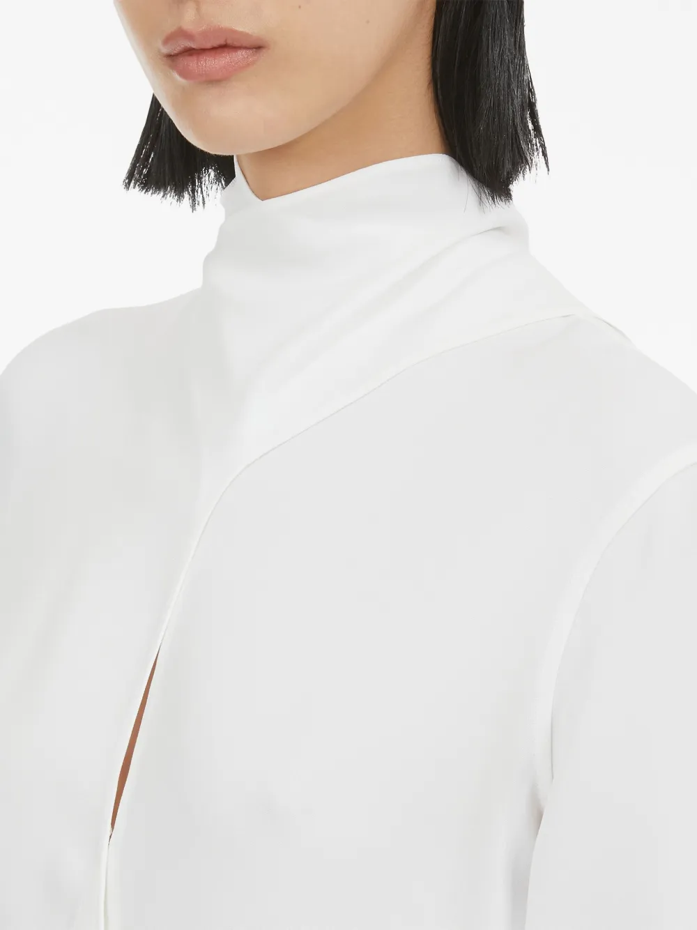 Ferragamo Viscose Blouse With Sash Collar In White